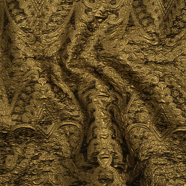 Metallic Luxury Brocade - Bright Gold Fancy Chandeliers