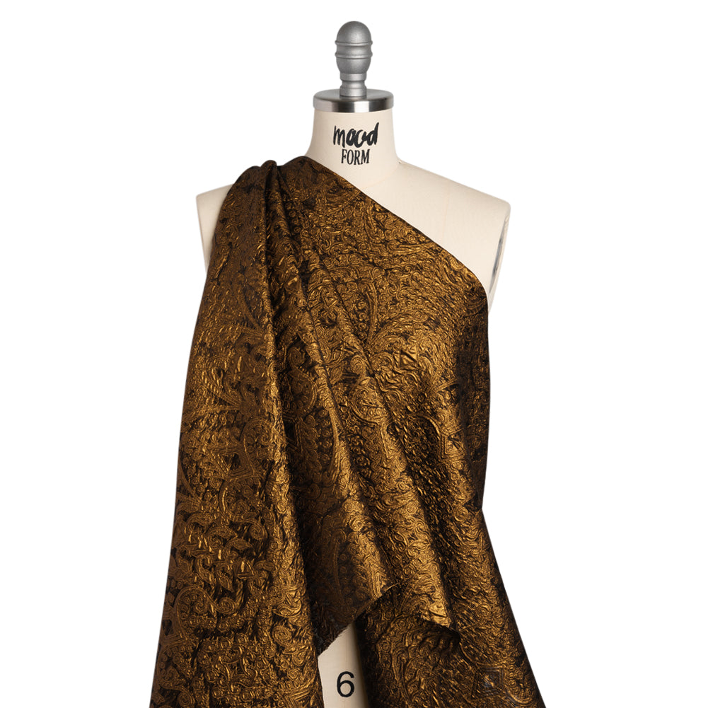 Metallic Luxury Brocade - Copper Fancy Chandeliers - Drape