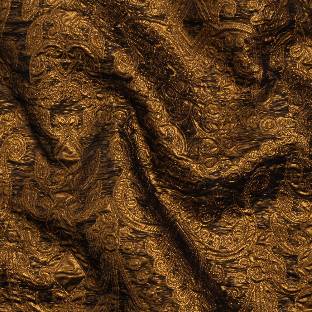 Metallic Luxury Brocade - Copper Fancy Chandeliers