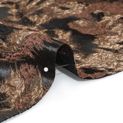 Metallic Luxury Brocade - Pink, Rose Gold and Black Abstract Flora
