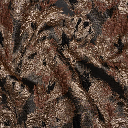 Metallic Luxury Brocade - Pink, Rose Gold and Black Abstract Flora