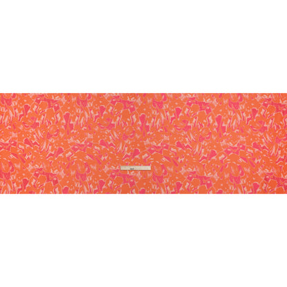 Luxury Polyester Brocade - Sparkling Orange and Pink Abstract Markmaking