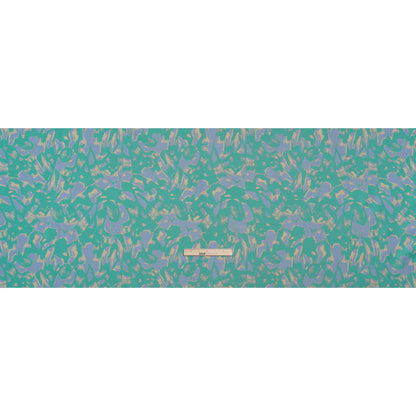 Luxury Polyester Brocade - Sparkling Country Blue, Teal, and Yellow Beige Abstract Markmaking