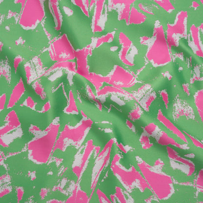Luxury Polyester Brocade - Sparkling Hot Pink and Kelly Green Abstract Markmaking
