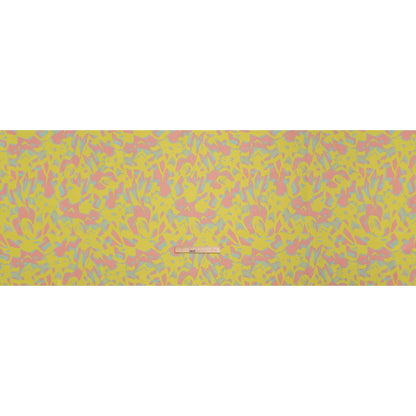 Luxury Polyester Brocade - Sparkling Lemon Yellow, Peach and Aqua Abstract Markmaking