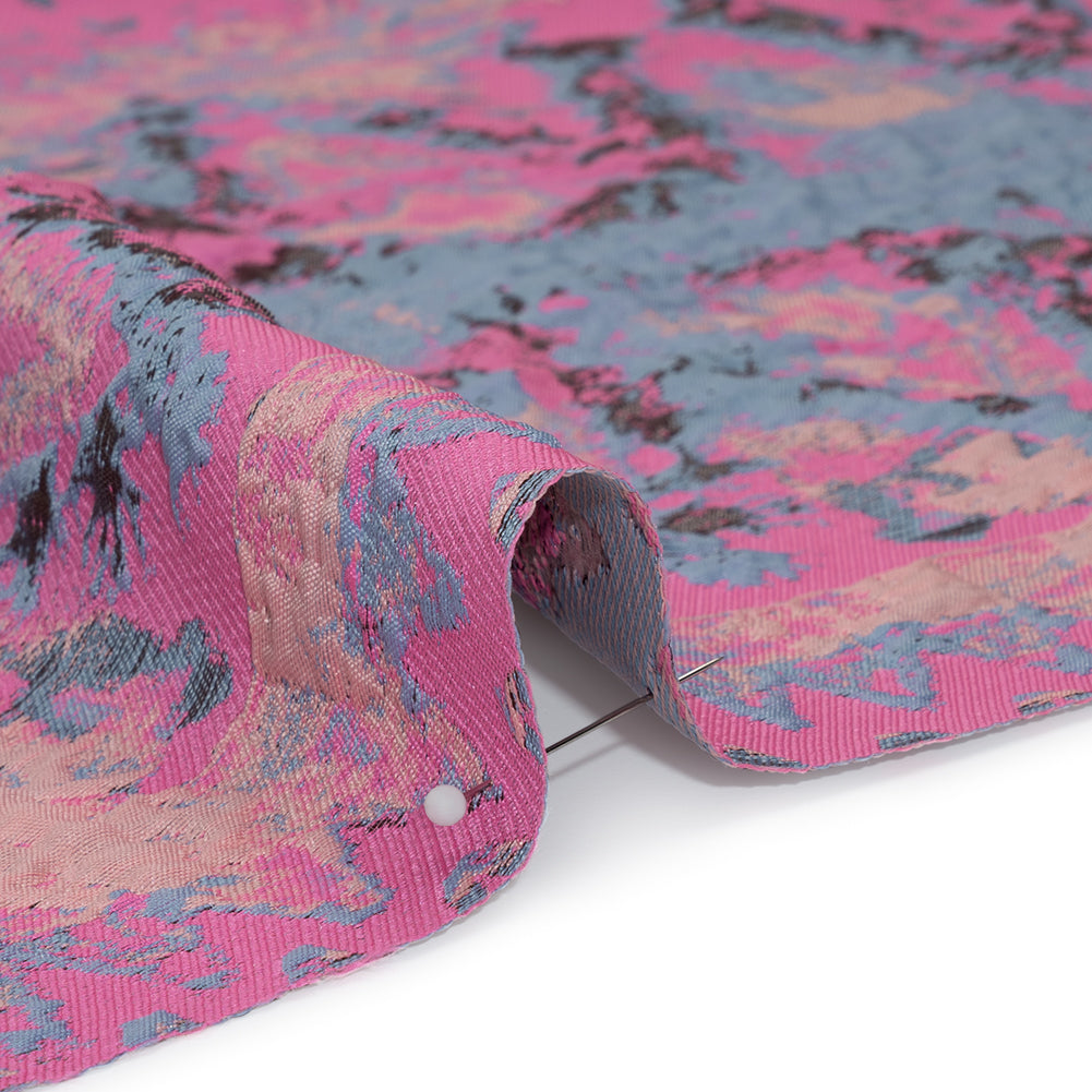 Metallic Luxury Brocade - Pink, Periwinkle and Peach Rorschach Stripes