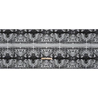 Metallic Luxury Brocade - Black, White and Gray Rorschach Stripes