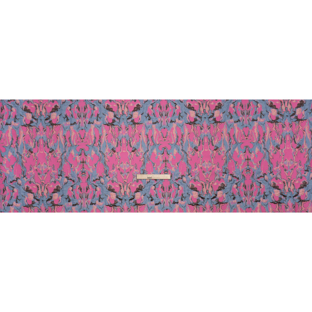 Metallic Luxury Brocade - Pink, Periwinkle and Peach Melting Abstract - Full