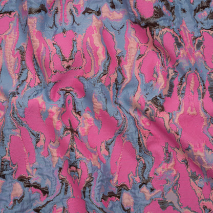 Metallic Luxury Brocade - Pink, Periwinkle and Peach Melting Abstract
