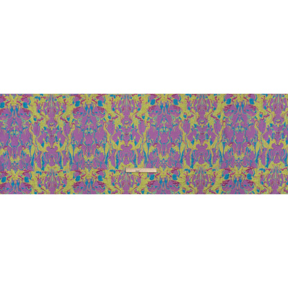 Metallic Luxury Brocade - Acid Yellow, Purple and Fuchsia Melting Abstract