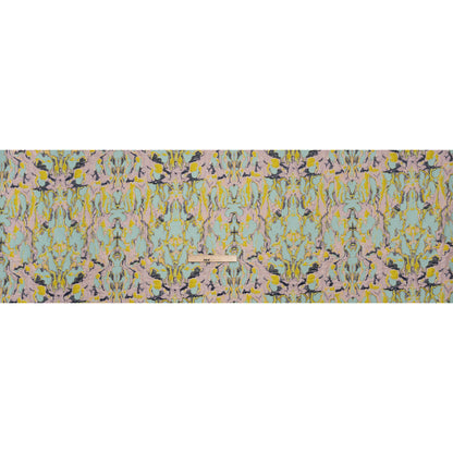 Metallic Luxury Brocade - Aqua, Pale Pink and Yellow Melting Abstract