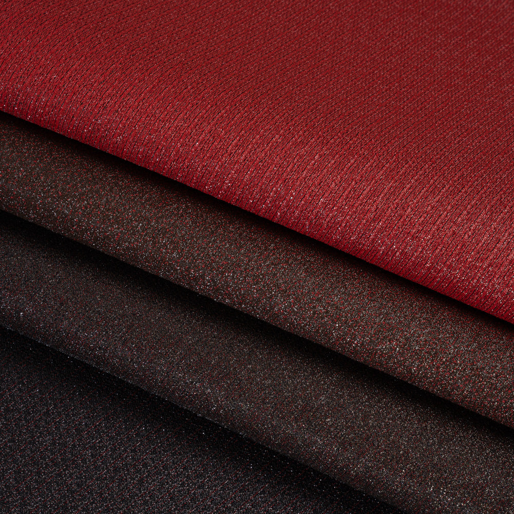 Metallic Luxury Brocade - Red and Black Crackled Ombre