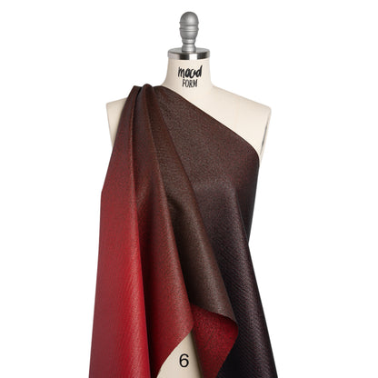 Metallic Luxury Brocade - Red and Black Crackled Ombre