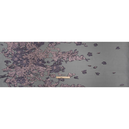 Metallic Luxury Burnout Brocade - Purple, Lilac and Black Floral Border