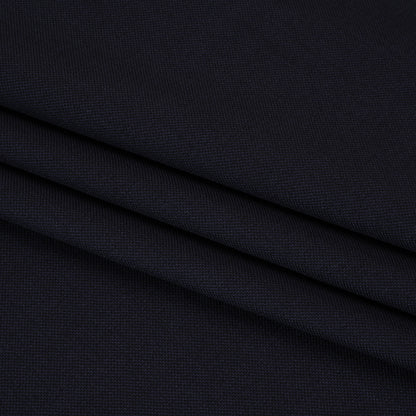 Wool Pique Suiting - Navy Blue Birdseye - Deadstock
