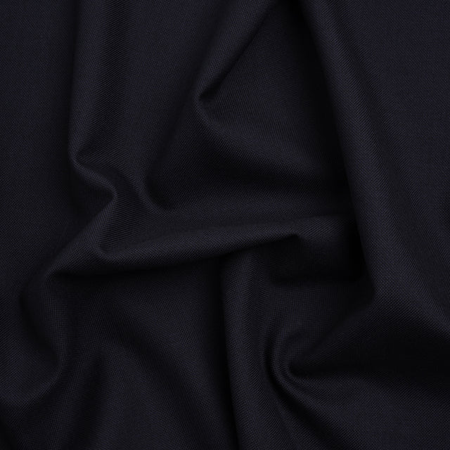 Wool Pique Suiting - Navy Blue Birdseye - Deadstock