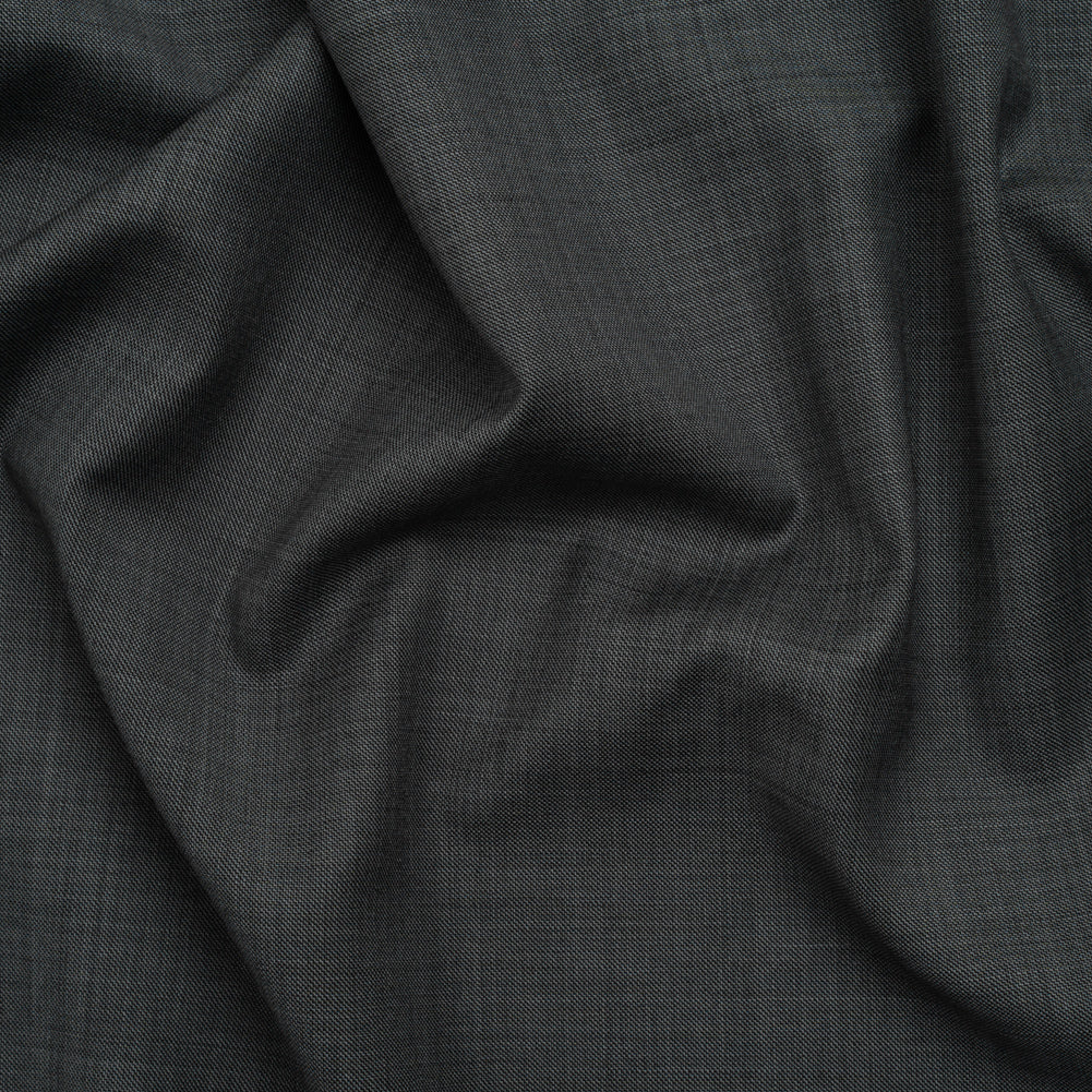 Wool Twill Suiting - Heathered Gray - Deadstock