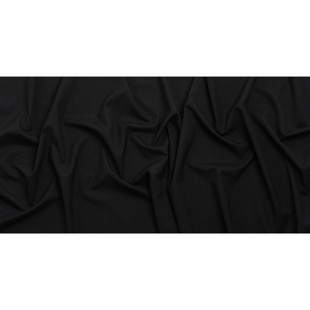 Super 120 Wool Suiting - Black and Gray Dotted Pinstripes - Deadstock - Full