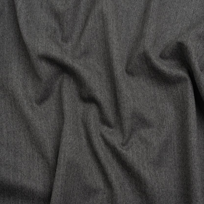 Wool Twill Suiting - Heathered Gray Herringbone - Deadstock
