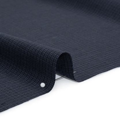 Wool Suiting - Navy and Black Micro Plaid - Deadstock