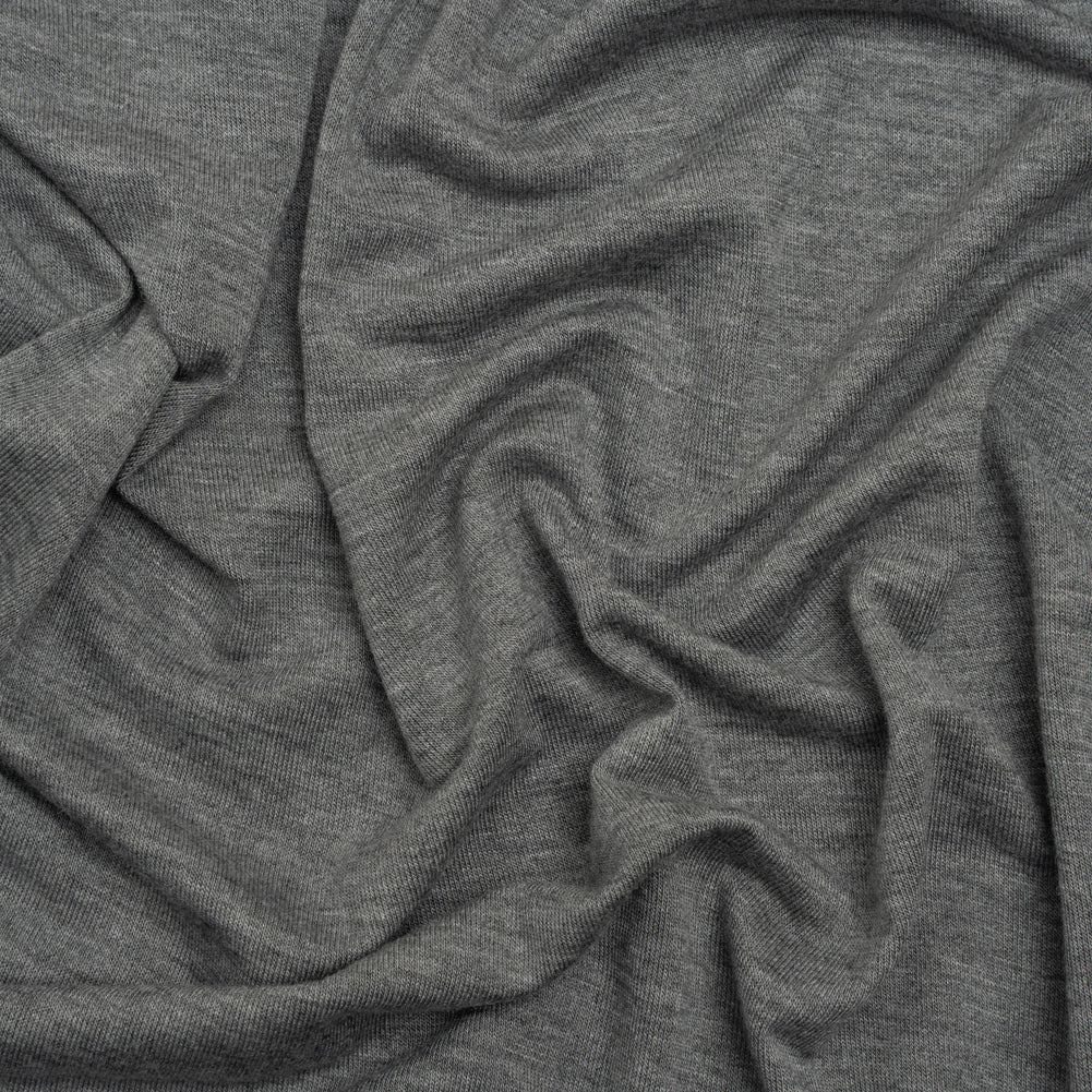 Stretch Rayon Jersey - Dark Heathered Gray - Deadstock