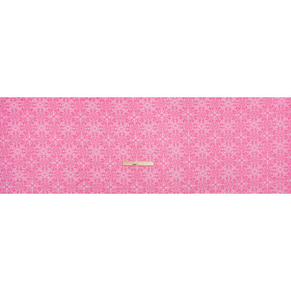 0.5 Yard of Stretch Rayon Jersey - Pink Pineapple Mandalas - Deadstock