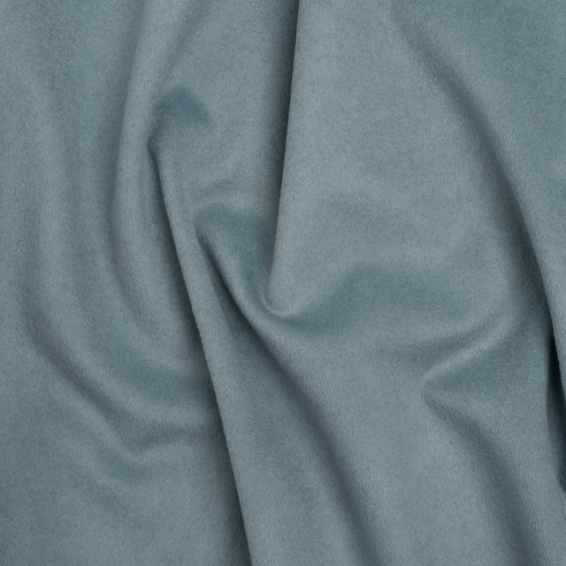 Brushed Lightweight Wool Blend Coating - Light Blue - Ellamar Collection