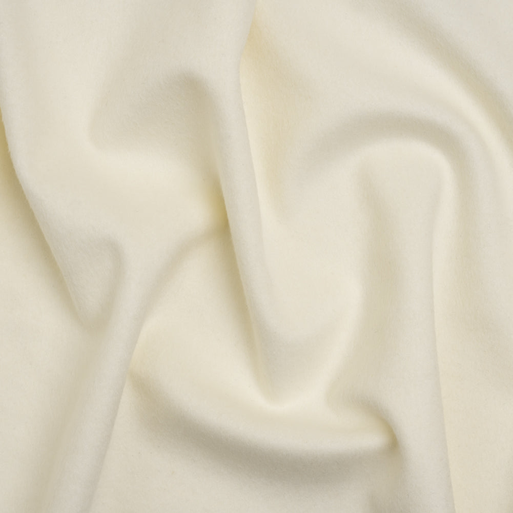 Brushed Lightweight Wool Blend Coating - Winter White - Ellamar Collection