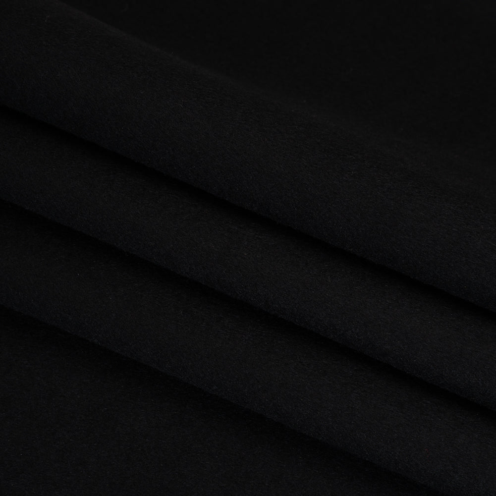 Brushed Cashmere and Wool Coating Double Face - Black