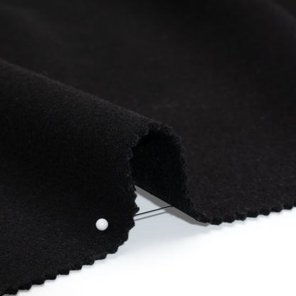 Brushed Cashmere and Wool Coating Double Face - Black