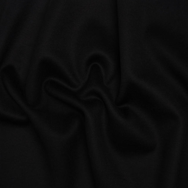 Brushed Cashmere and Wool Coating Double Face - Black