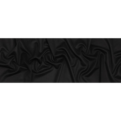 Heavy Brushed Wool Blend Twill Coating - Black