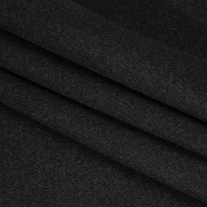 Heavy Brushed Wool Blend Twill Coating - Charcoal