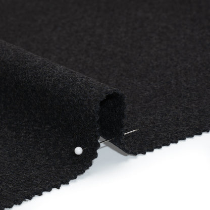 Heavy Brushed Wool Blend Twill Coating - Charcoal