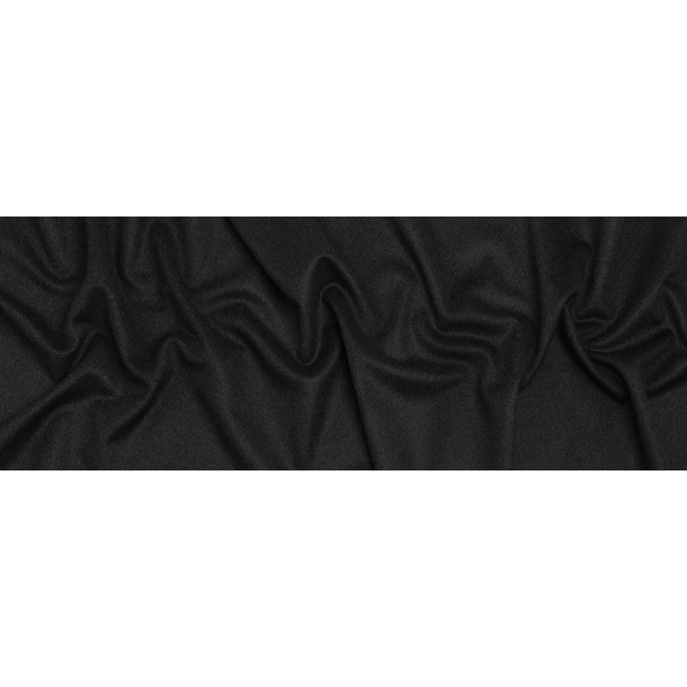 Heavy Brushed Wool Blend Twill Coating - Charcoal