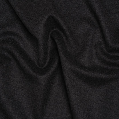 Heavy Brushed Wool Blend Twill Coating - Charcoal