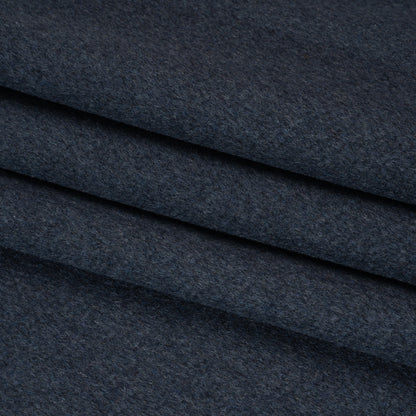 Heavy Brushed Wool Blend Twill Coating - Melange Blue