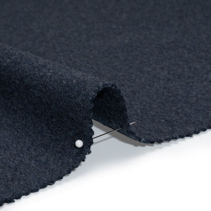 Heavy Brushed Wool Blend Twill Coating - Melange Blue