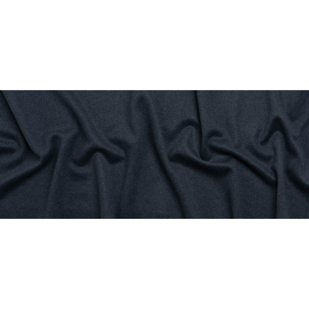 Heavy Brushed Wool Blend Twill Coating - Melange Blue