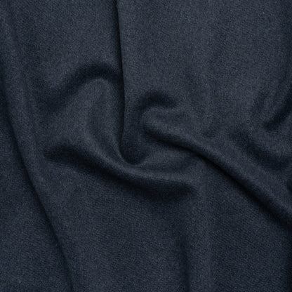 Heavy Brushed Wool Blend Twill Coating - Melange Blue