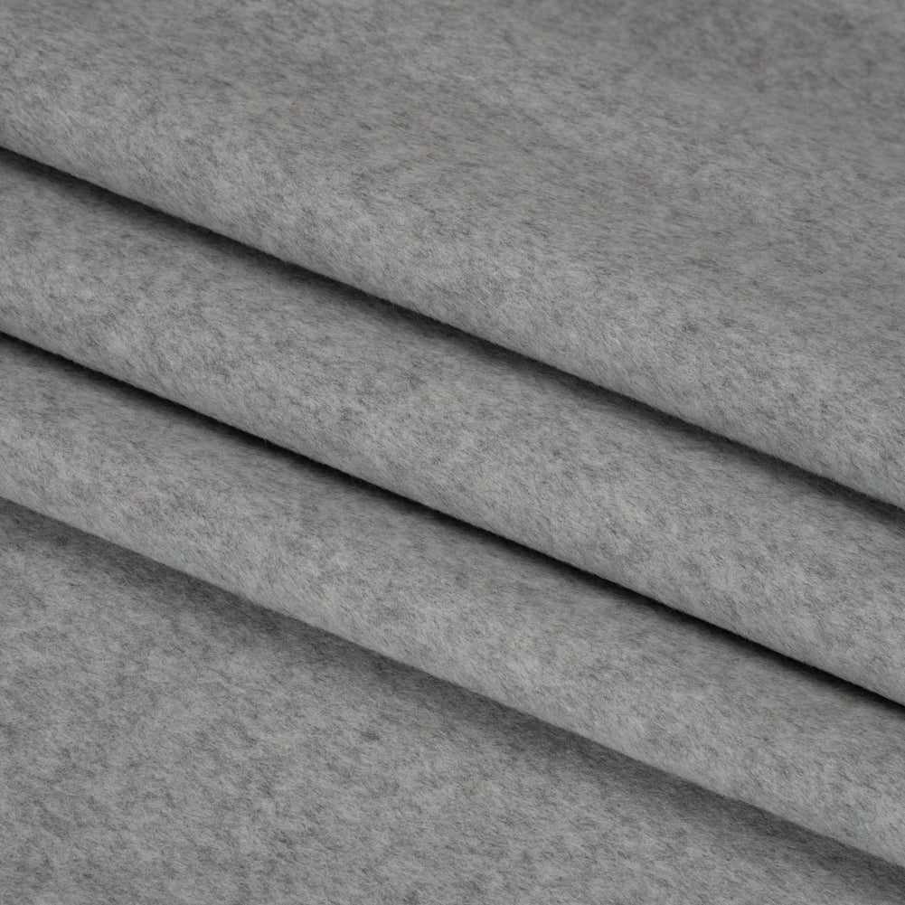 Brushed Wool Blend Coating - Light Gray - Emery Collection - Folded