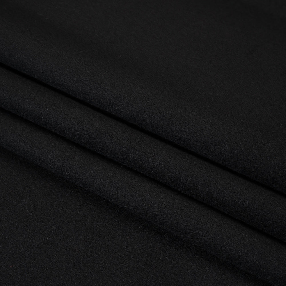 Brushed Wool Blend Coating - Black - Emery Collection