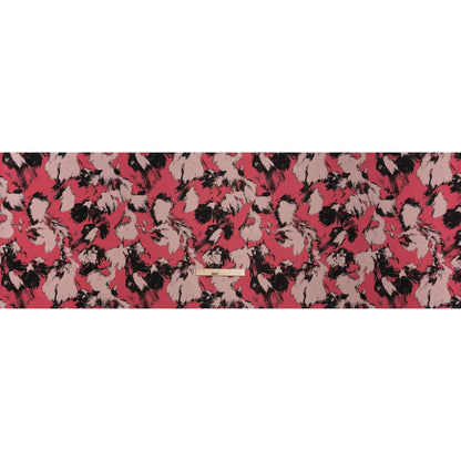 Luxury Polyester Brocade - Pale Pink, Coral and Black Abstract Brushstrokes