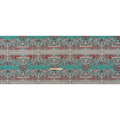 Metallic Luxury Brocade - Red, Turquoise and Cream Rorschach Stripes