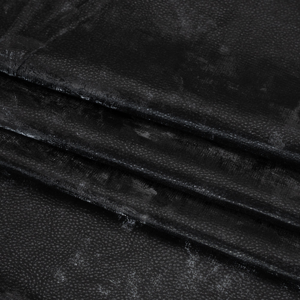 PU Coated Tyvek - Tactile Black Faux Leather Look - Folded