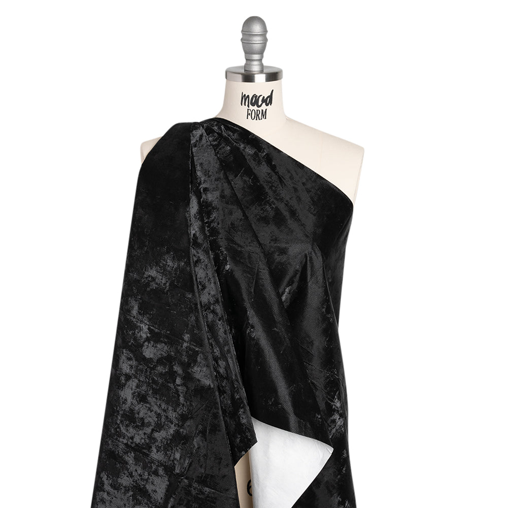 PU Coated Tyvek - Tactile Black Faux Leather Look - Drape
