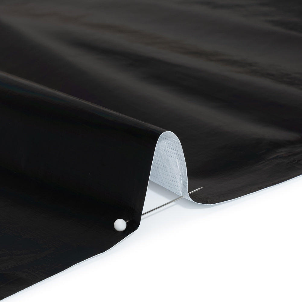 PU Coated Tyvek - Holographic Rainbow Glossy Black - Detail
