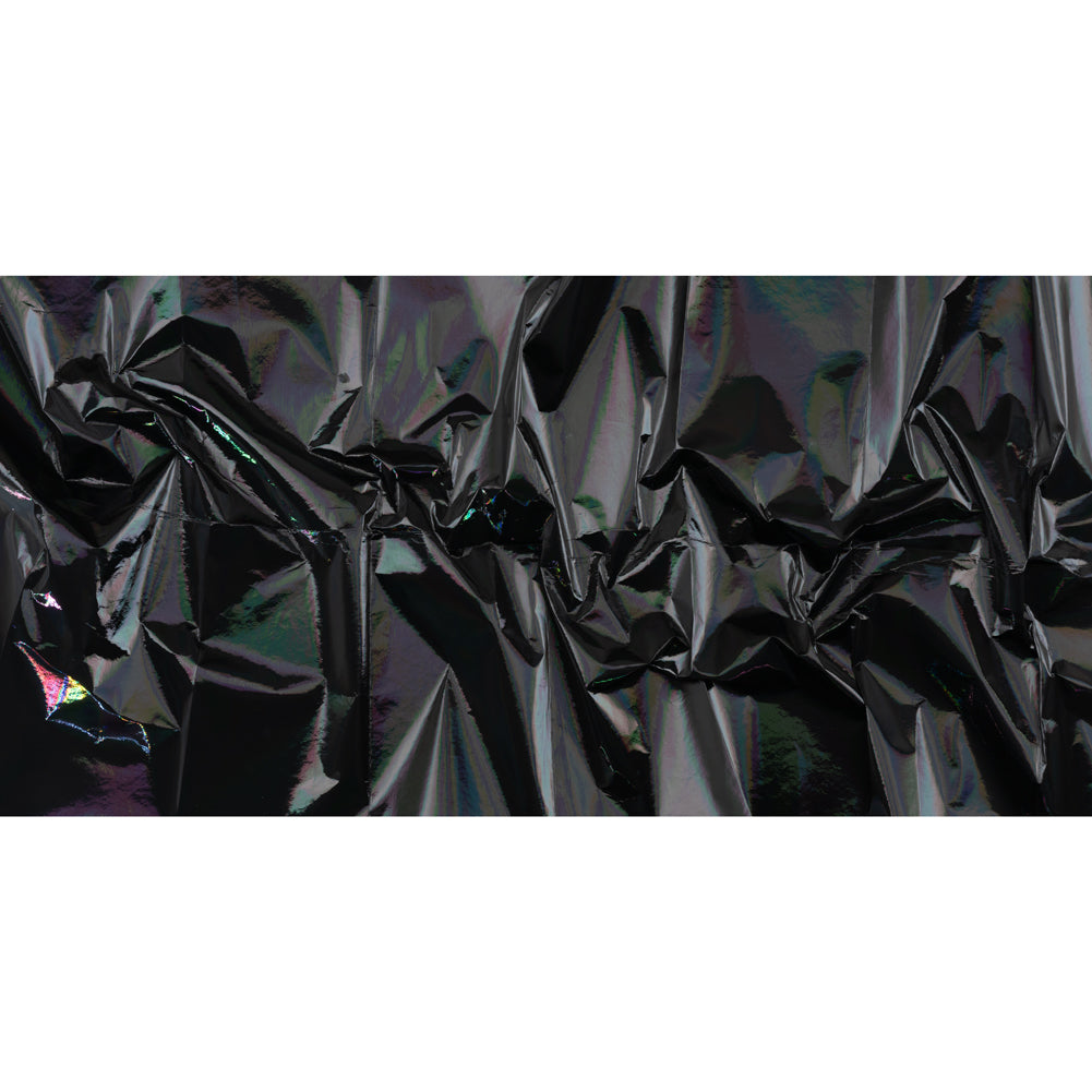 PU Coated Tyvek - Holographic Rainbow Glossy Black - Full