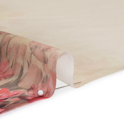 Silk Charmeuse 19mm - Pink, Black and Cream Floral Field Border