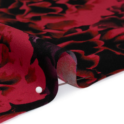 Silk Charmeuse 19mm - Red and Purple Roses